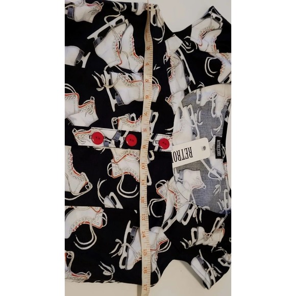 MODCLOTH RETROLICIOUS Vintage Style Medium ICE SKATES DRESS Black/White/Red NWT - Picture 10 of 12